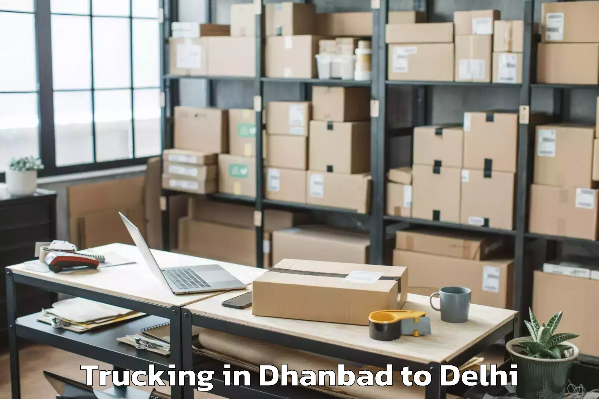 Easy Dhanbad to Unity One Mall Cbd Shahdara Trucking Booking